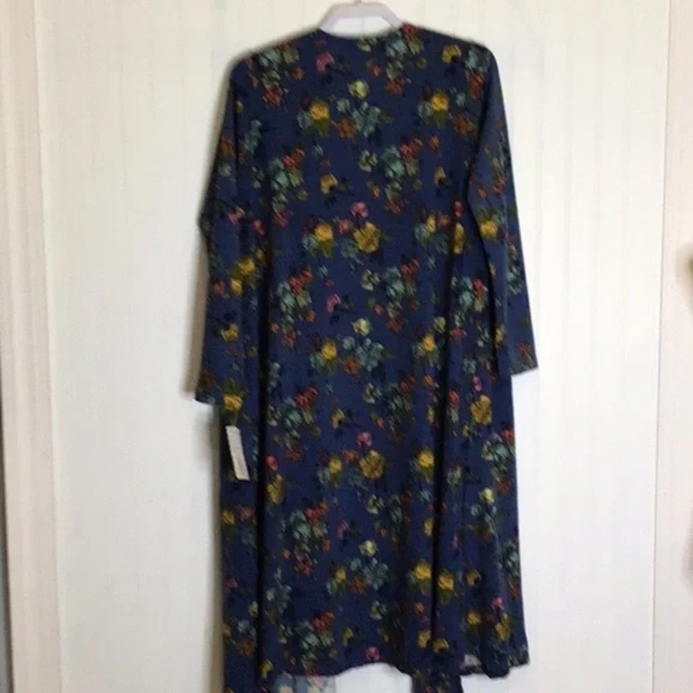 LuLaRoe | Sarah Cardigan Duster Sweater Blue/Fall Floral Medium - Picture 8 of 12